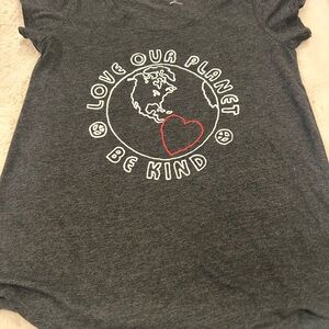 Gray Lucky Brand graphic tee shirt - Love Our Planet Design